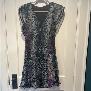New with tags Karen Millen Multicolor Snake Print Mini Dress